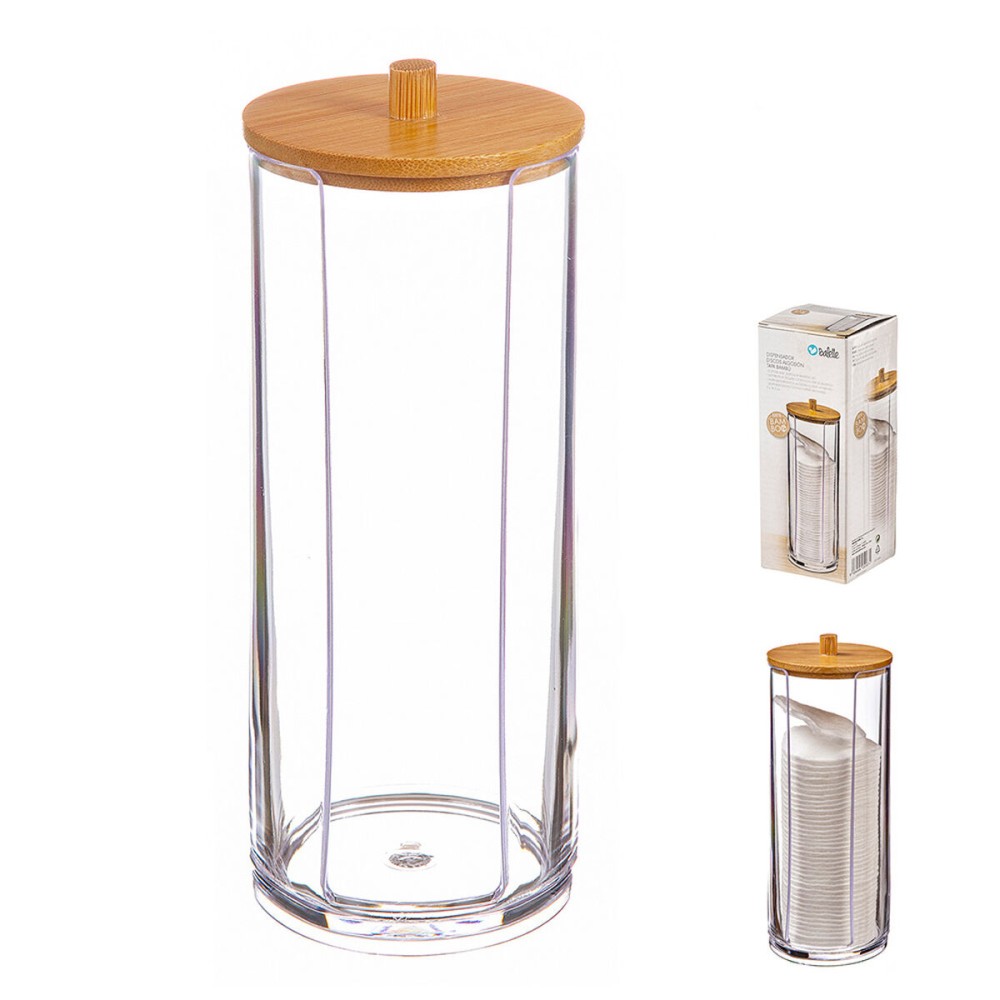 Box mit Deckel Ballete 7,3 x 18,5 cm Wattetabs Bambus