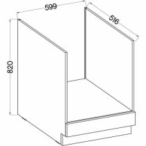 Backofenschrank Grau 60 x 51,6 x 85 cm