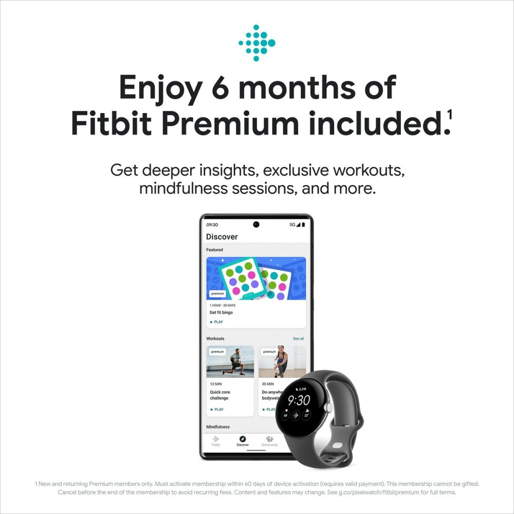 Smartwatch Google Grau Silberfarben 1,2" 1,6"