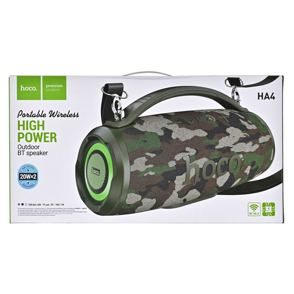 Portable Bluetooth Speakers Hoco HA4 camouflage green