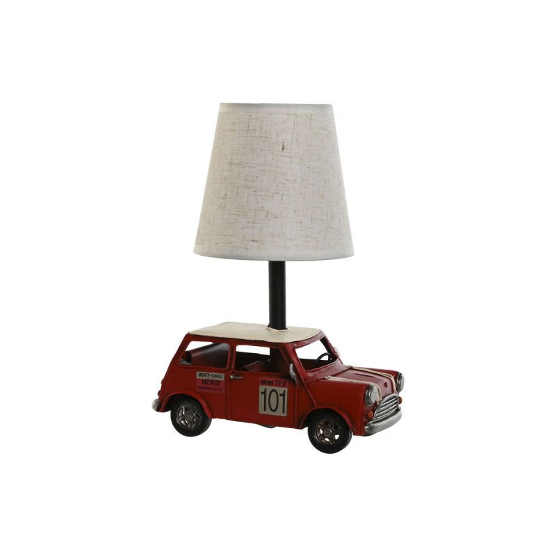 Lampe de bureau Home ESPRIT Blanc Rouge Lin Métal 20 x 14 x 27 cm