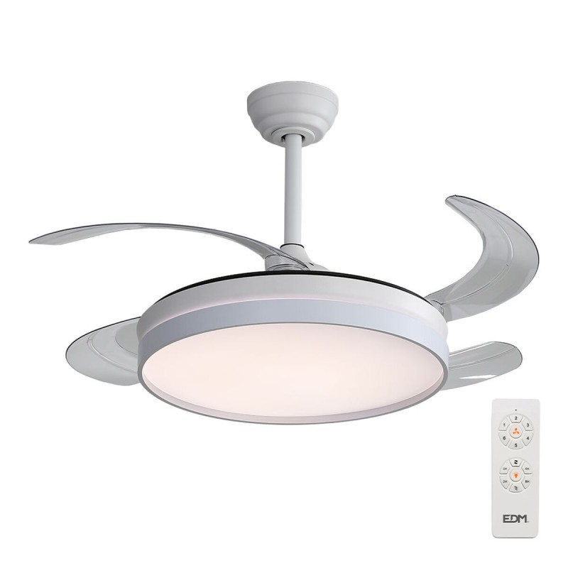 Ceiling Fan with Light EDM 33827 Ross White 35 W 4100 Lm 2190 Lm Retractable