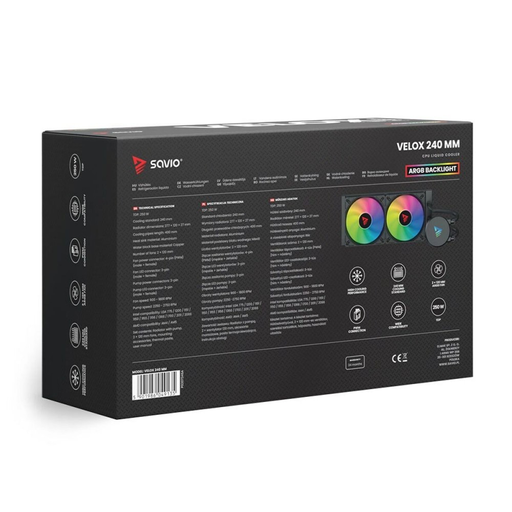 Kit de refroidissement liquide Savio VELOX 240MM