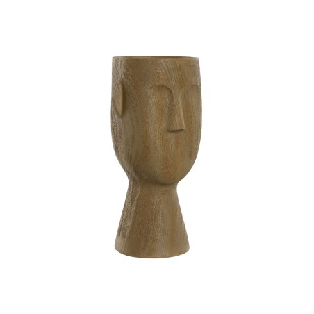 Vase Home ESPRIT Braun Harz Gesicht 15 x 15 x 31 cm