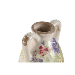 Vase Home ESPRIT White Multicolour Lilac Stoneware 13 x 13 x 35 cm