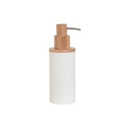 Soap Dispenser Home ESPRIT White Natural Resin Bamboo 8 x 7 x 21 cm