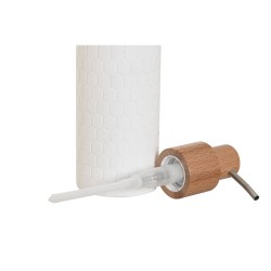 Distributeur de Savon Home ESPRIT Blanc Naturel Résine Bambou 8 x 7 x 21 cm