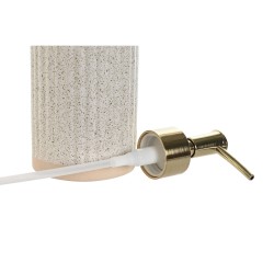 Seifenspender Home ESPRIT Beige Gold Steingut Mattierend 8 x 7 x 21 cm