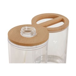 Bath Set Home ESPRIT Transparent Natural Bamboo Aluminium polystyrene 16 x 9 x 18 cm