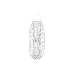 Candleholder Home ESPRIT White wicker Crystal 34 x 34 x 80 cm