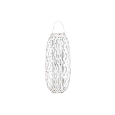 Bougeoir Home ESPRIT Blanc osier Verre 34 x 34 x 80 cm