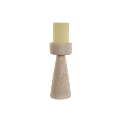 Kerzenleuchter Home ESPRIT Beige Harz Marmor 10 x 10 x 25 cm