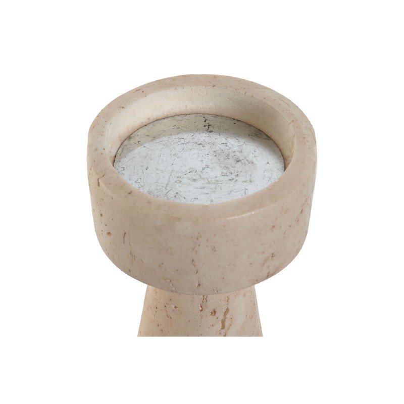 Candle Holder Home ESPRIT Beige Resin Marble 10 x 10 x 25 cm