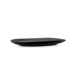 Assiette plate Bidasoa Fosil Noir Céramique Oblongue 22,8 x 20,1 x 2,2 cm (9 Unités)