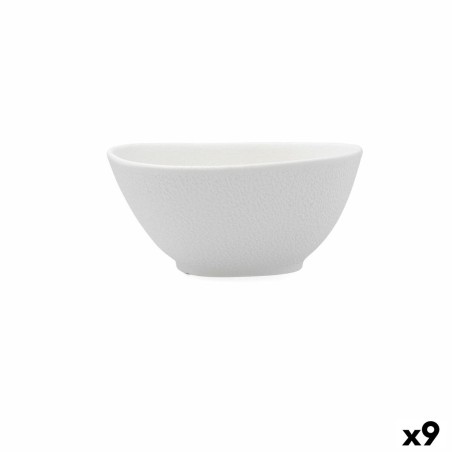 Bol Bidasoa Fosil Blanc Céramique 14 X 13,9 X 6,8 CM Carré (9 Unités)