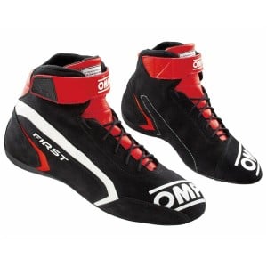 Rennstiefel OMP FIRST Schwarz/Rot 42