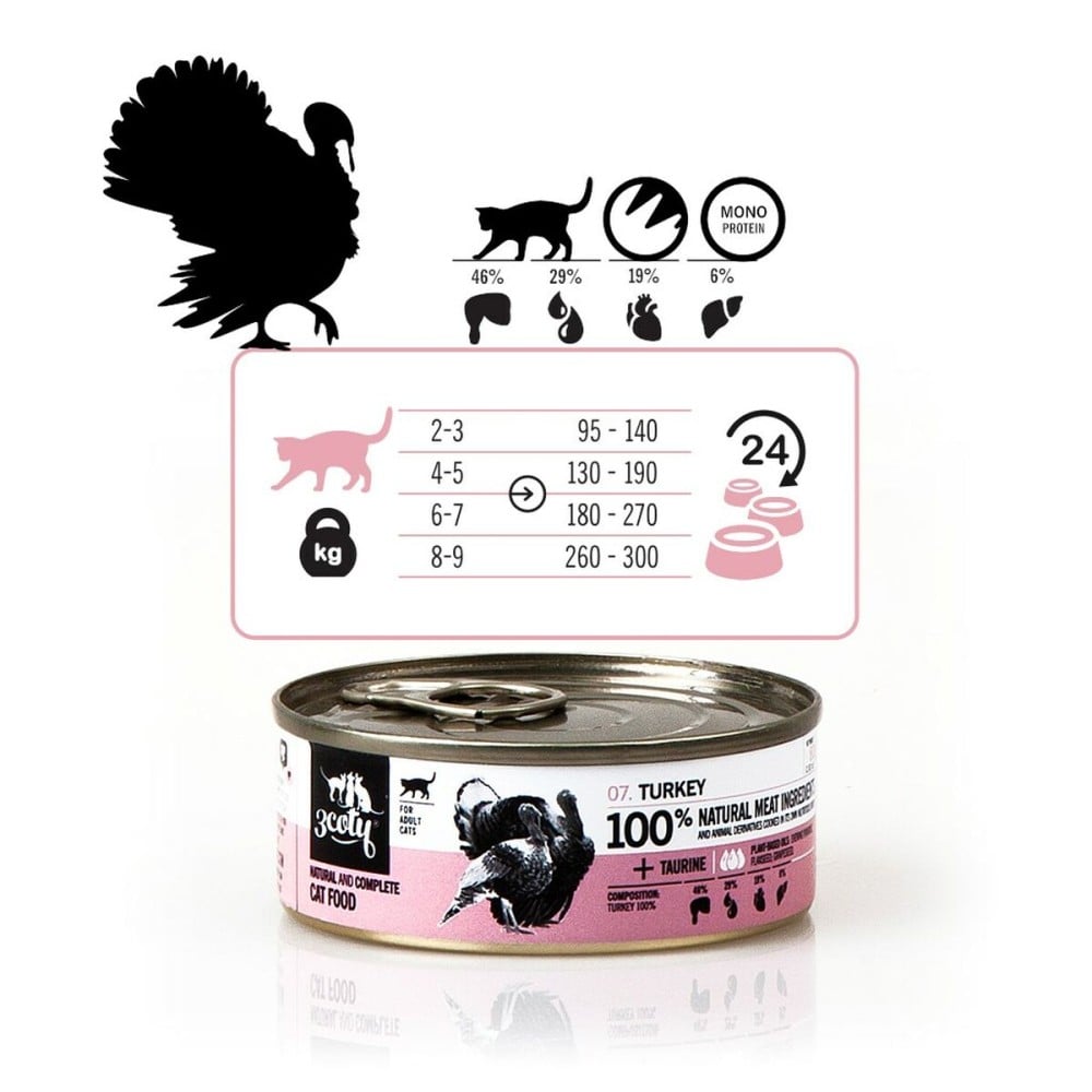 Cat food 3COTY Turkey 80 g