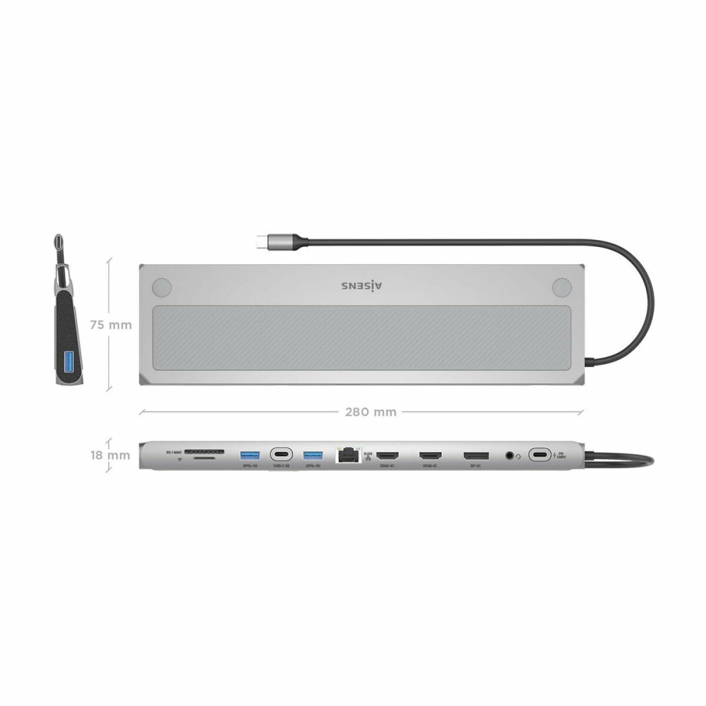 Hub USB Aisens ASUC-12P020-GR