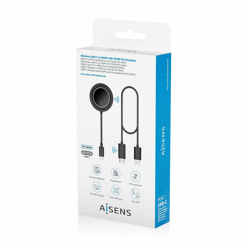 HDMI Cable Aisens ASWL-H2KC30M004-BK Black