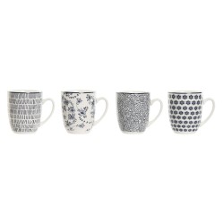 4 Piece Mug Set Home ESPRIT Blue White Porcelain 340 ml