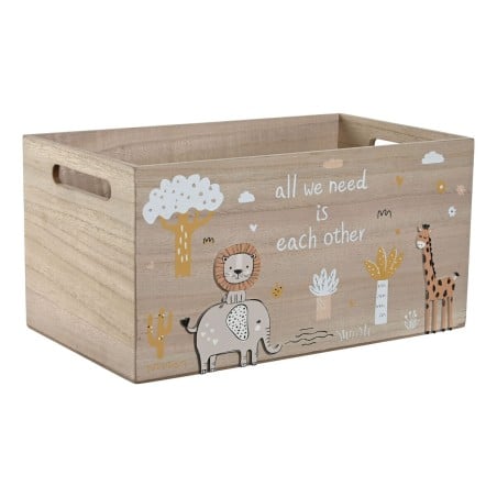 Decorative box Home ESPRIT Multicolour Natural MDF Wood 36 x 21 x 18 cm