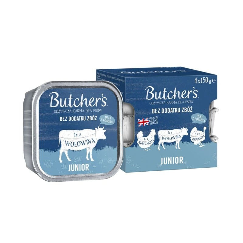 Alimentation humide Butcher's Original Junior Mega pack mix Pate Poulet