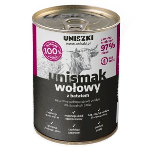 Nassfutter Uniszki Unismak Carne de res con batata Rind und Kalbfleisch 410 g