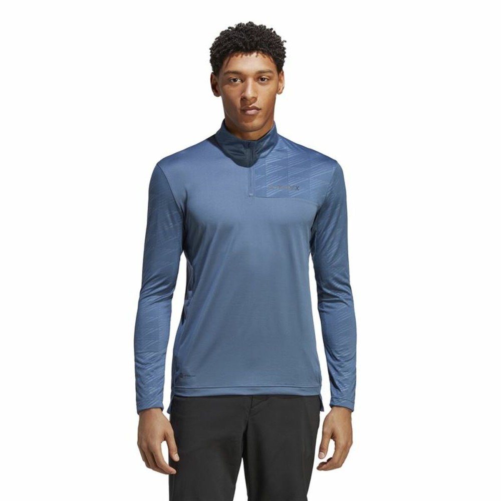 T-shirt à manches longues homme Adidas Multi Half Zip Ls Bleu