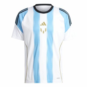Fußballtrikot T-Shirt Adidas Messi Training Jersey Weiß Blau