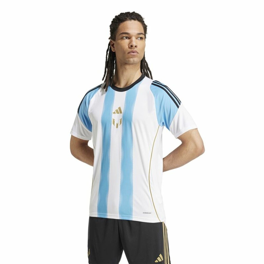 Fußballtrikot T-Shirt Adidas Messi Training Jersey Weiß Blau