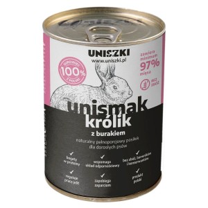 Nassfutter Uniszki Unismak Conejo con remolacha Hase 410 g