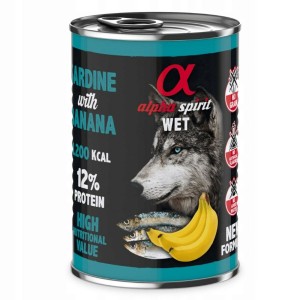 Nassfutter Alpha Spirit ALPHA SPIRIT WET Sardina con plátano Fisch 400 g