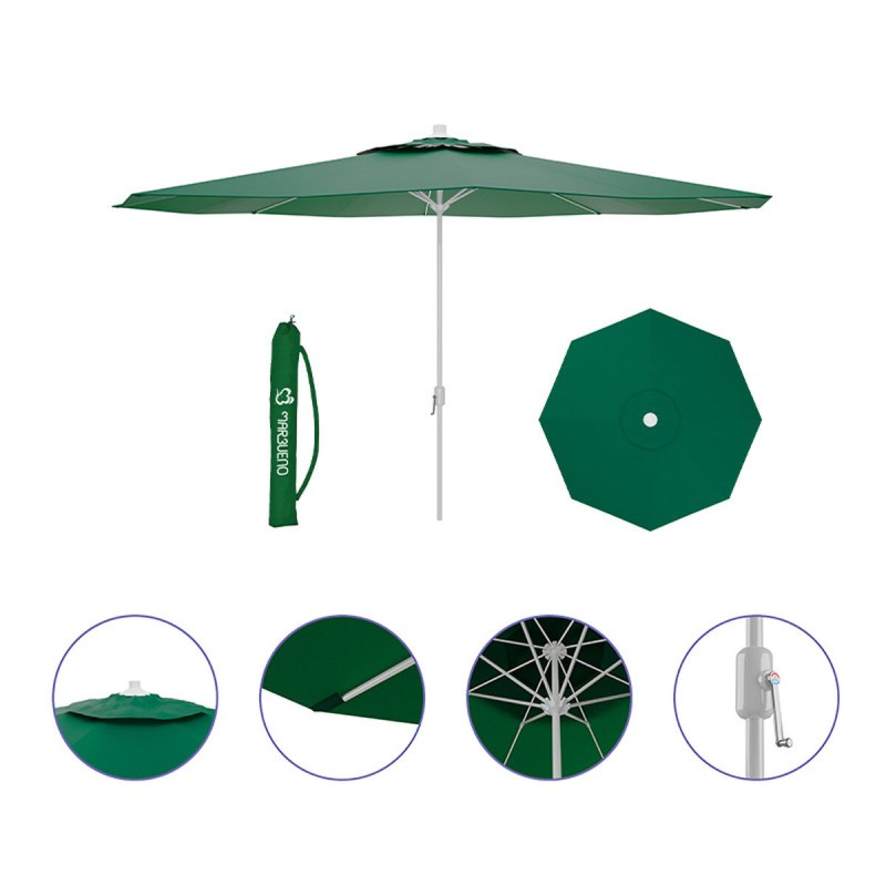 Marbueno Parasol Acier 8 Baleines D270 cm Polyester Vert Jardin, Piscine et Terrasse 10188