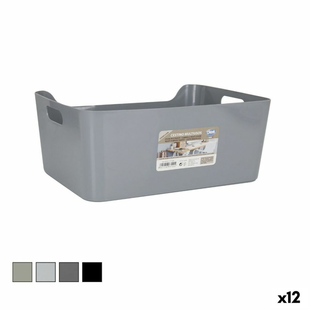Panier Multi-usages Dem 33 x 24 x 14,5 cm Avec des poignées (12 Unités)