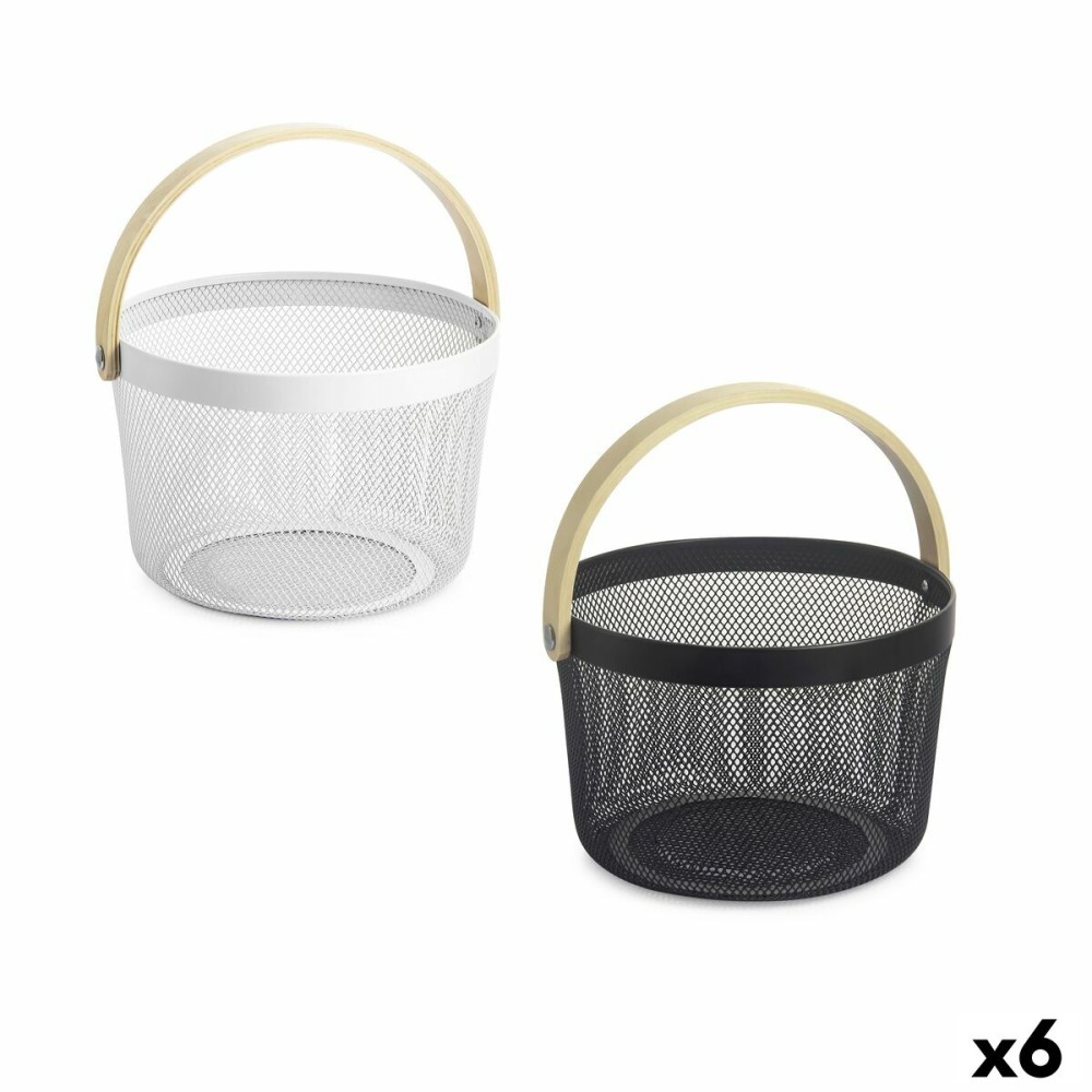 Panier Multi-usages Confortime Bois Métal 25,5 x 17,5 cm (6 Unités)