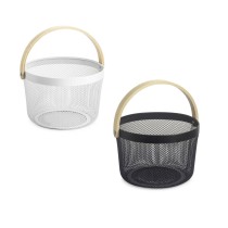Multi-purpose basket Confortime Wood Metal 25,5 x 17,5 cm (6 Units)