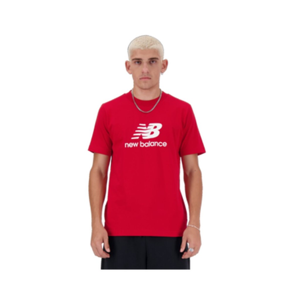 Herren Kurzarm-T-Shirt New Balance LOGO MT41502 TRE Rot