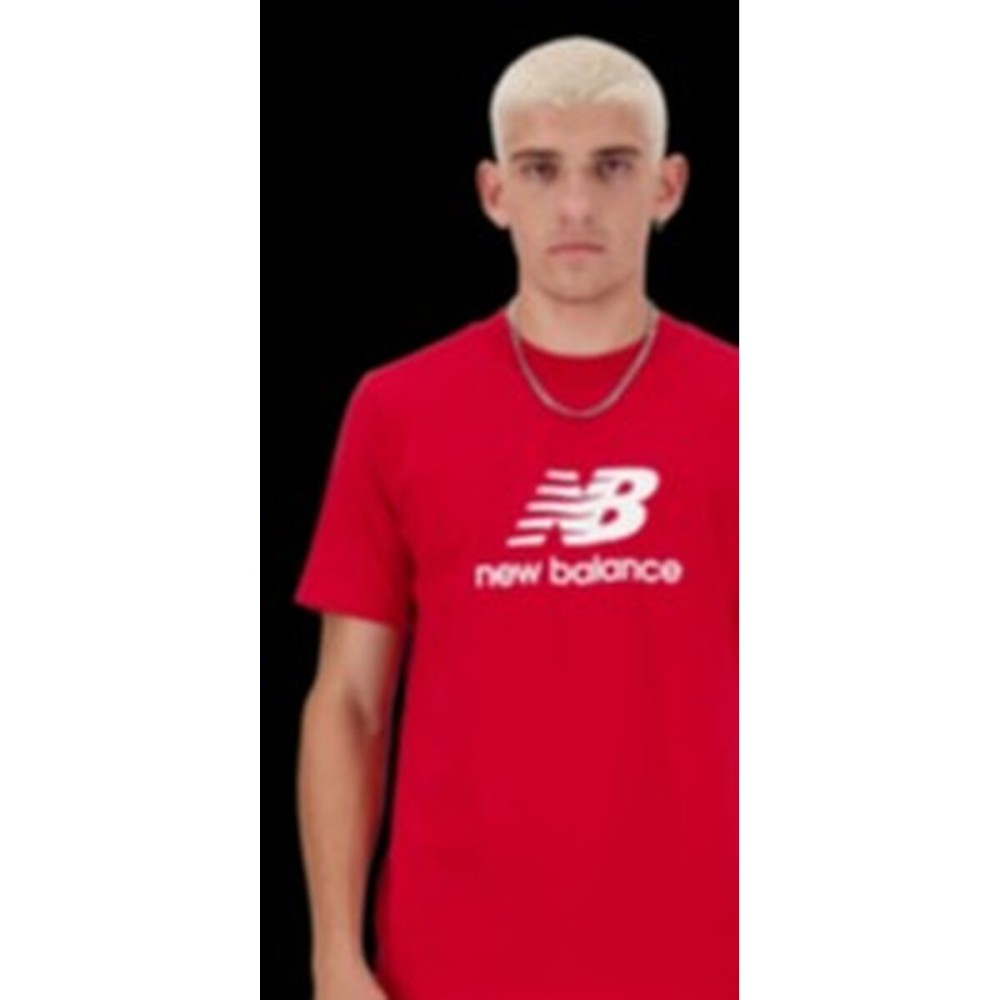 Herren Kurzarm-T-Shirt New Balance LOGO MT41502 TRE Rot