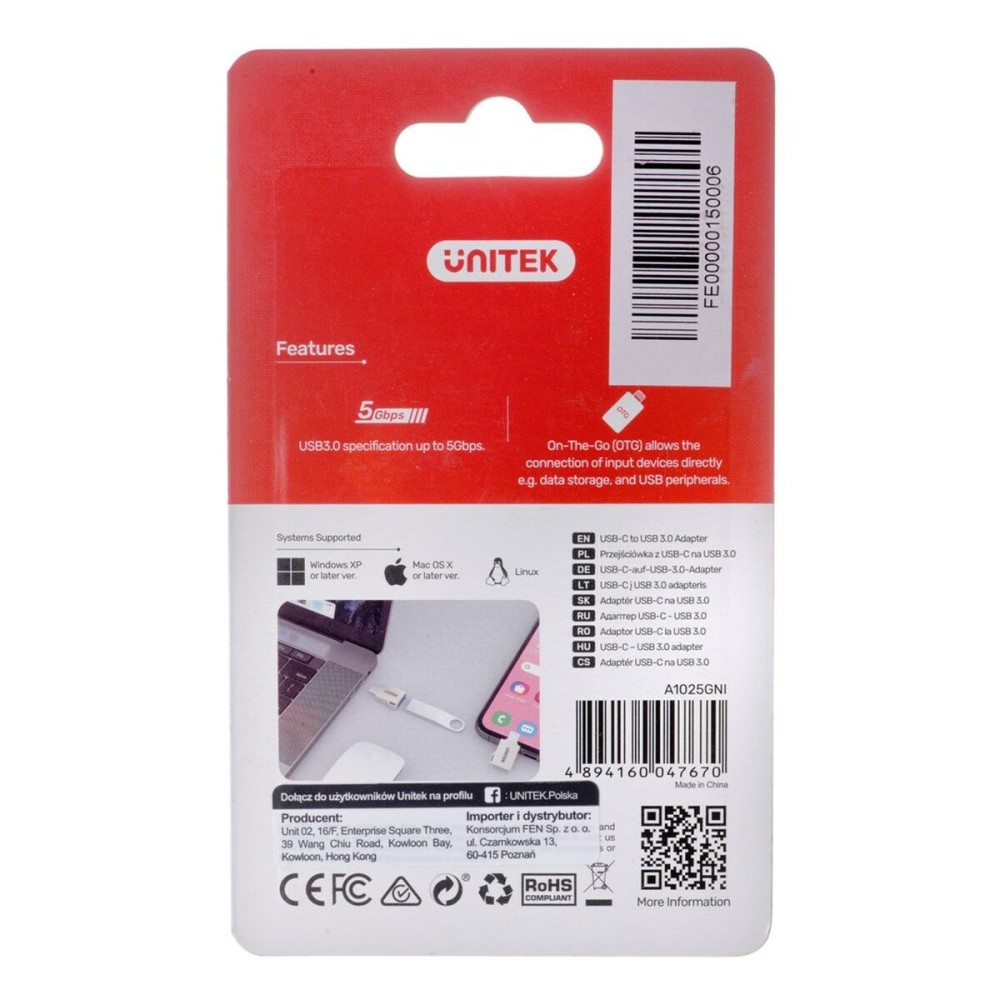 USB-C-zu- USB-Adapter Unitek A1025GNI