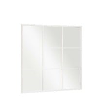 Wandspiegel JY21101W Weiß Fenster 90 x 90 x 2 cm karriert