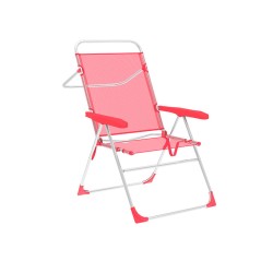 Marbueno Chaise Pliante 5 Positions Aluminium Corail Plage et Piscine 56X61X97 cm 10359