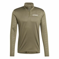 Men’s Sweatshirt without Hood Adidas Mt Half Zi Ls Brown