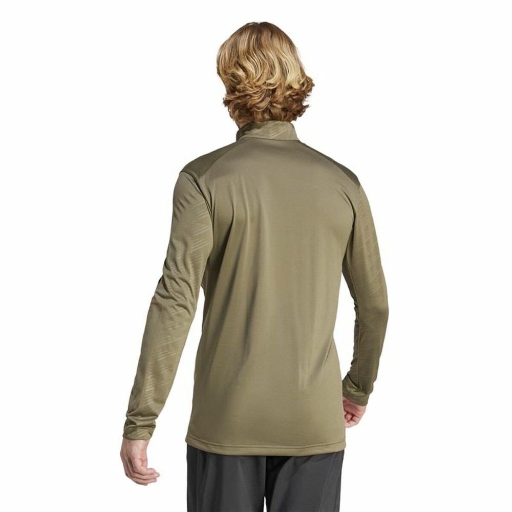 Sweat sans capuche homme Adidas Mt Half Zi Ls Marron