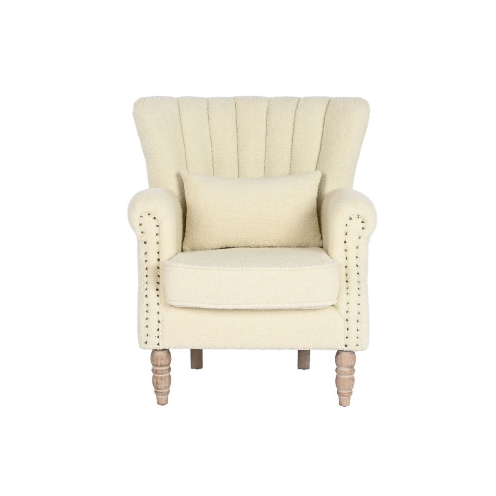 Fauteuil Home ESPRIT Blanc Naturel Bois d'hévéa 73 X 65 X 87 cm