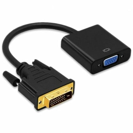 DVI-D-zu-VGA-Adapter PcCom Essential Schwarz 25 cm