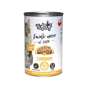 Katzenfutter Tuftuf Pieces of meat in sauce with beef 415 g