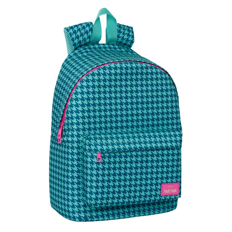 Laptop Backpack Nait Nait Pata de gallo verde Green 31 x 41 x 16 cm