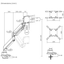 Support de table d'écran MacLean MC-968 26,5" 17"