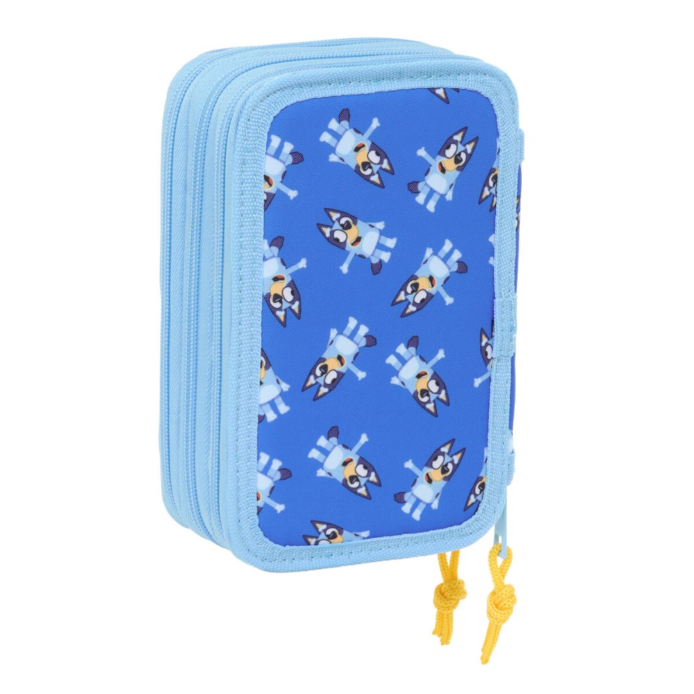 Pochette à crayons triple Bluey Let's play Bleu 12,5 x 19,5 x 5,5 cm 37 Pièces