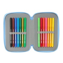 Pochette à crayons triple Bluey Let's play Bleu 12,5 x 19,5 x 5,5 cm 37 Pièces